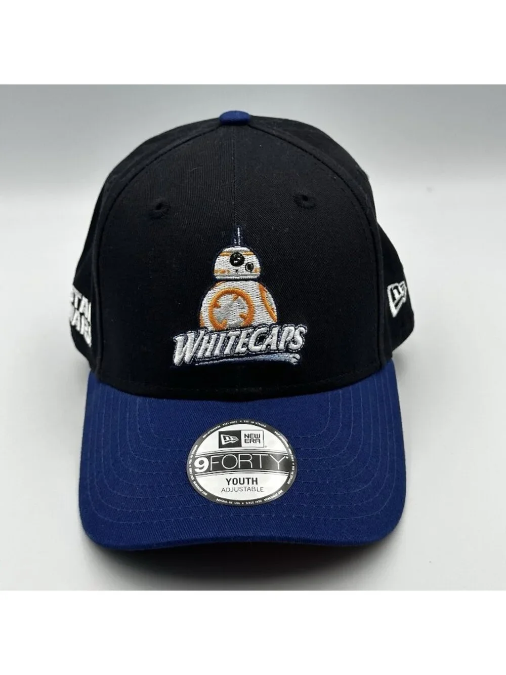 Whitecaps Star Wars Youth Hat BB-8 New Era 9FORTY Black Blue Adjustable Cap